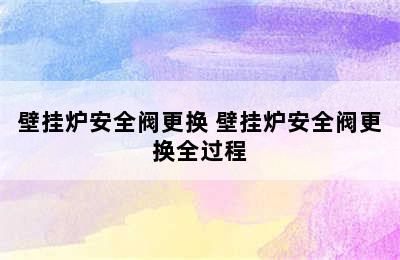 壁挂炉安全阀更换 壁挂炉安全阀更换全过程